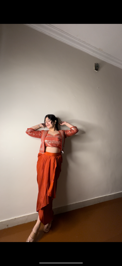 Sequin short jacket set