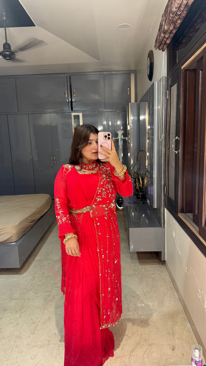Karwachauth saree(pink)