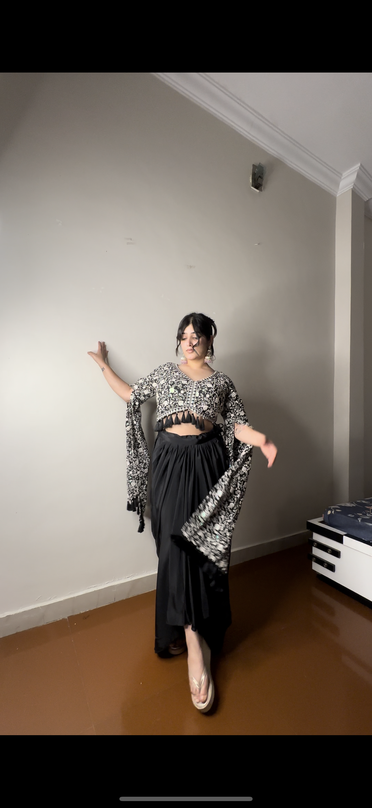 Long sleeves embroidered indowestern