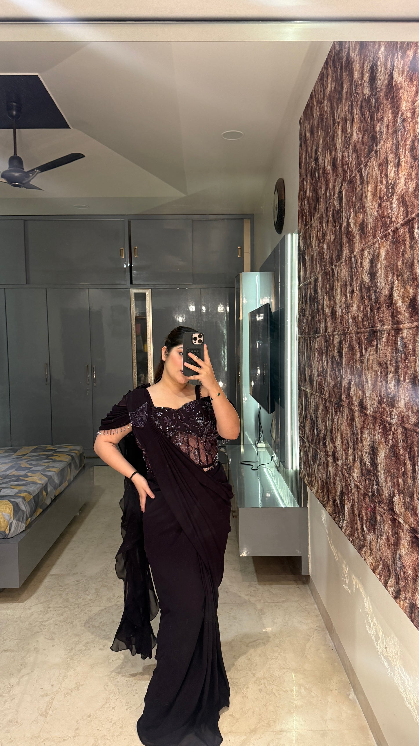 Sparkly saree(wine)