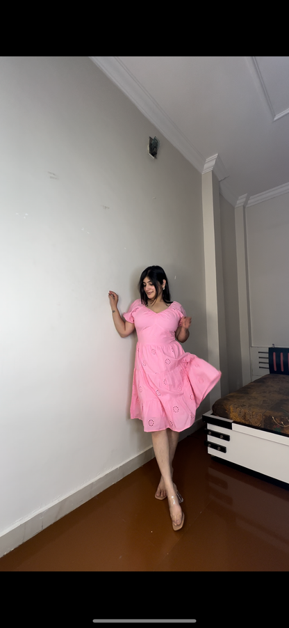 Pink schiffli dress