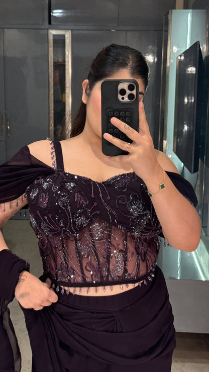 Sparkly saree(wine)