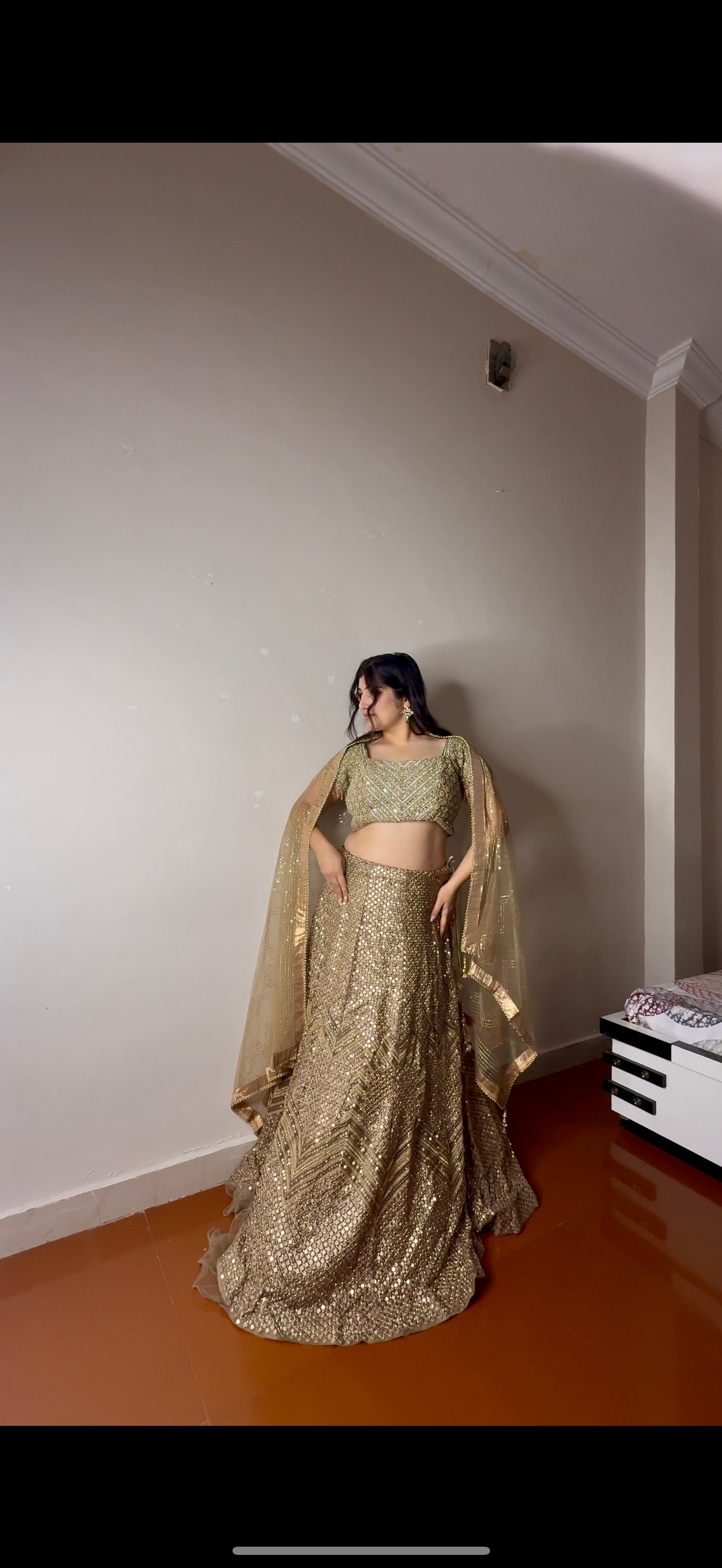 Rust gold Lehenga