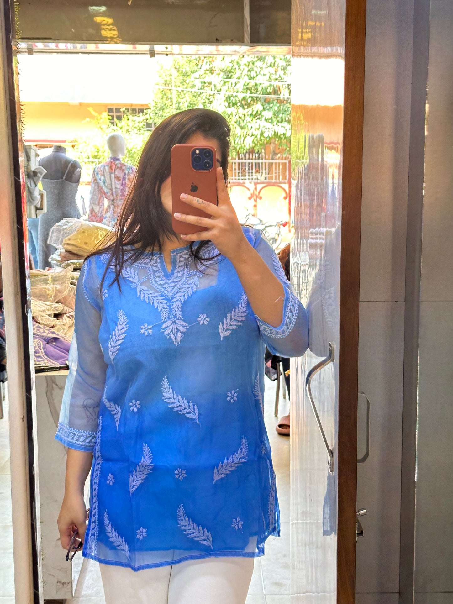 Short organza kurti