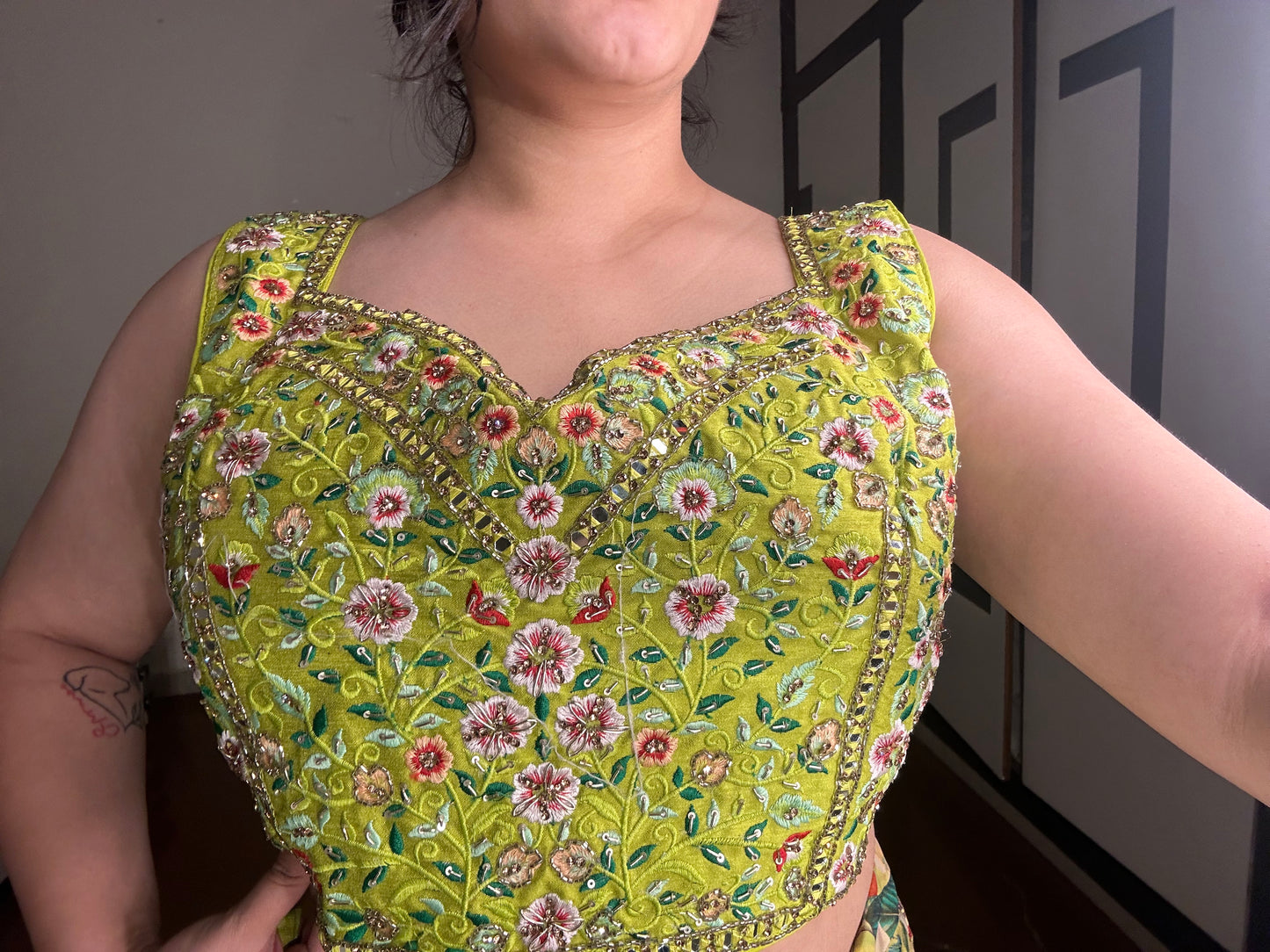 Organza lehenga