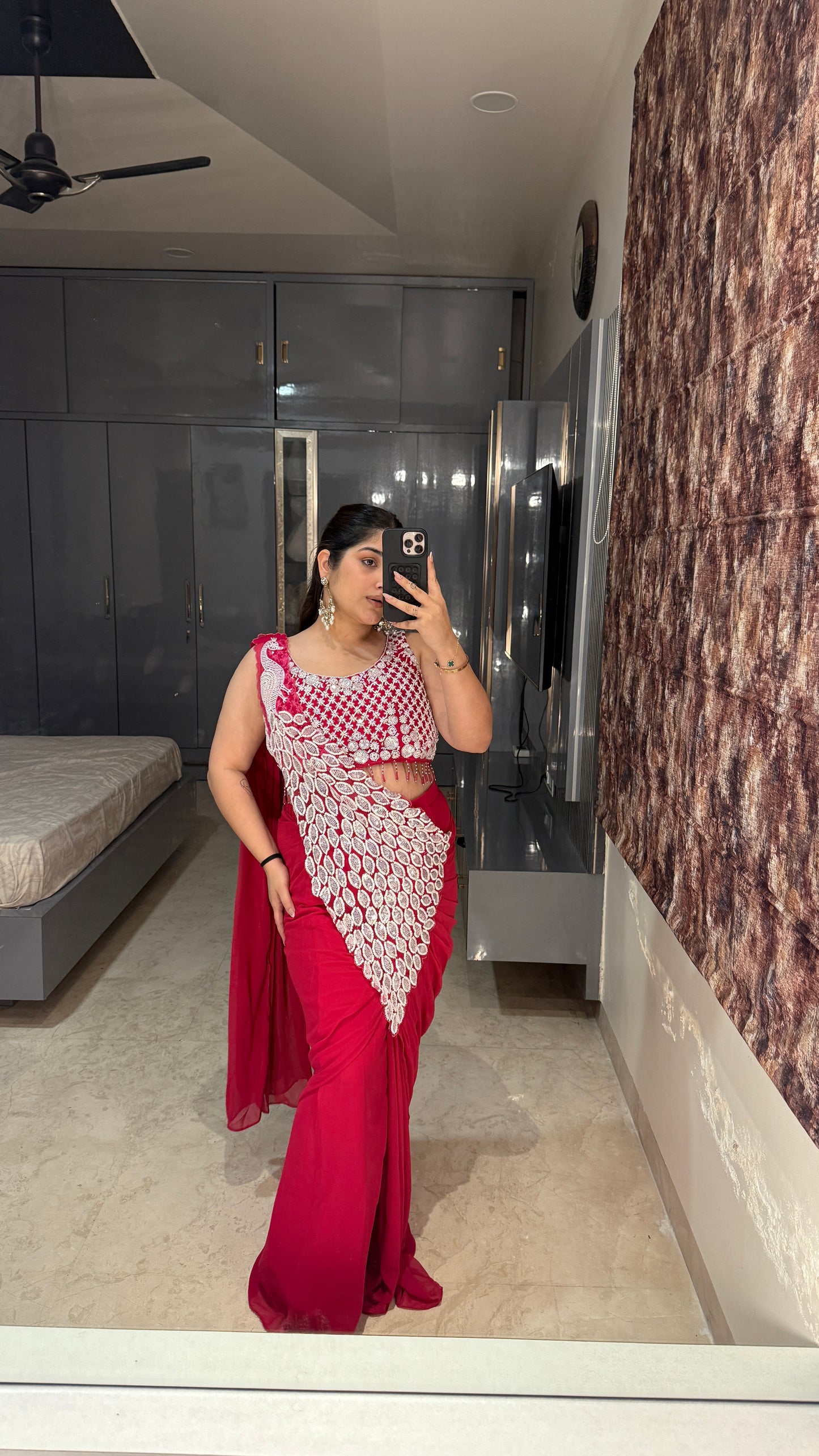 Heavy pallu saree( rani pink)
