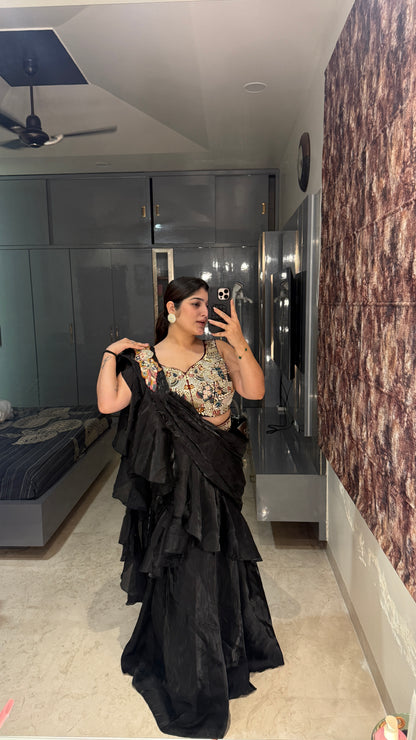 Ruffle saree