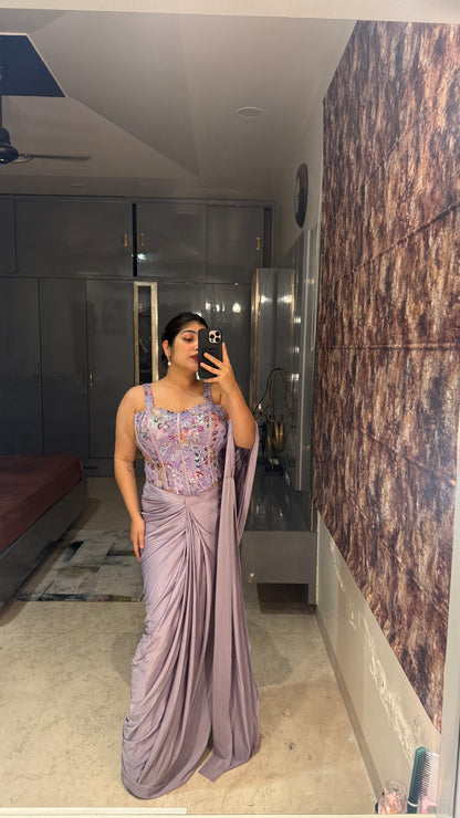 Naina saree Lavander