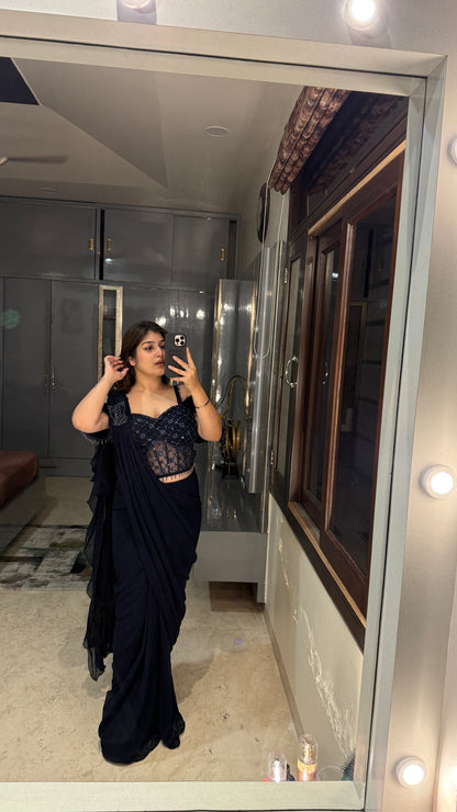 Sparkly saree 2.0(blue)