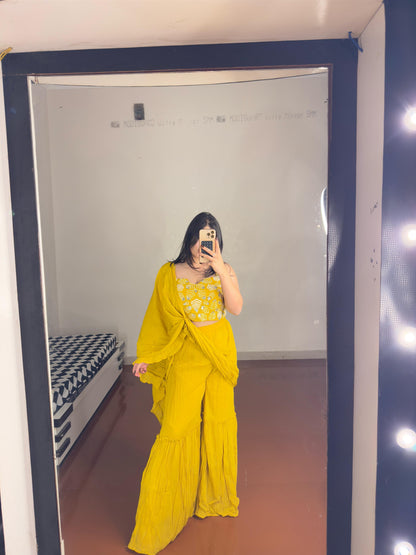 Predrape sharara set