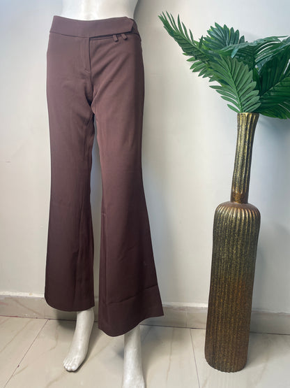 Dark brown bell bottom pants(viorio)