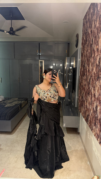 Ruffle saree