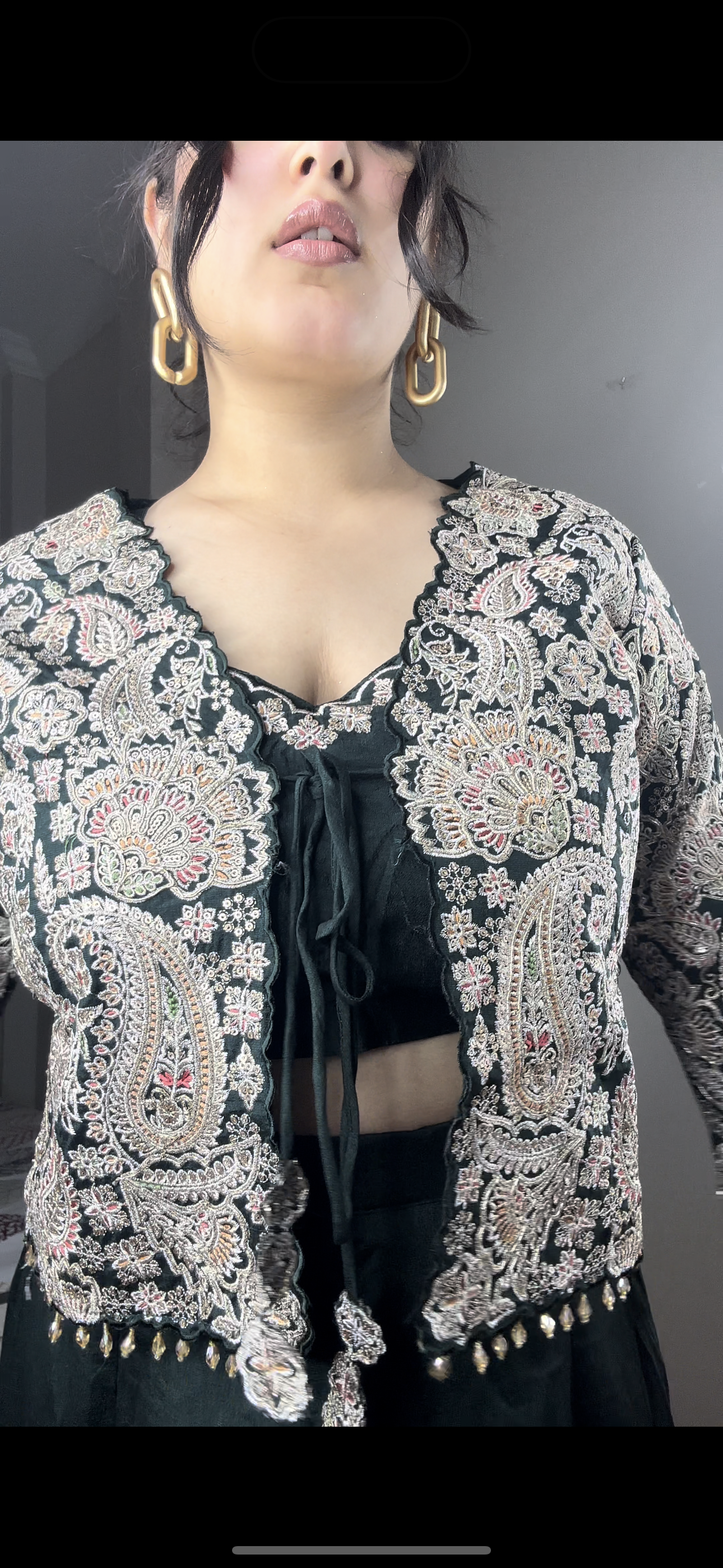 Fully embroided jacket set