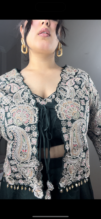 Fully embroided jacket set