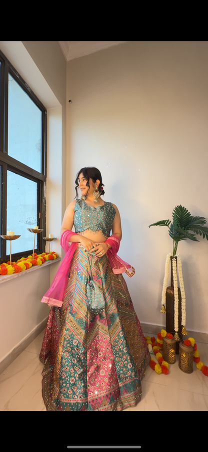 Multi Lehenga bb silk