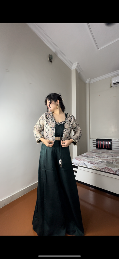 Fully embroided jacket set