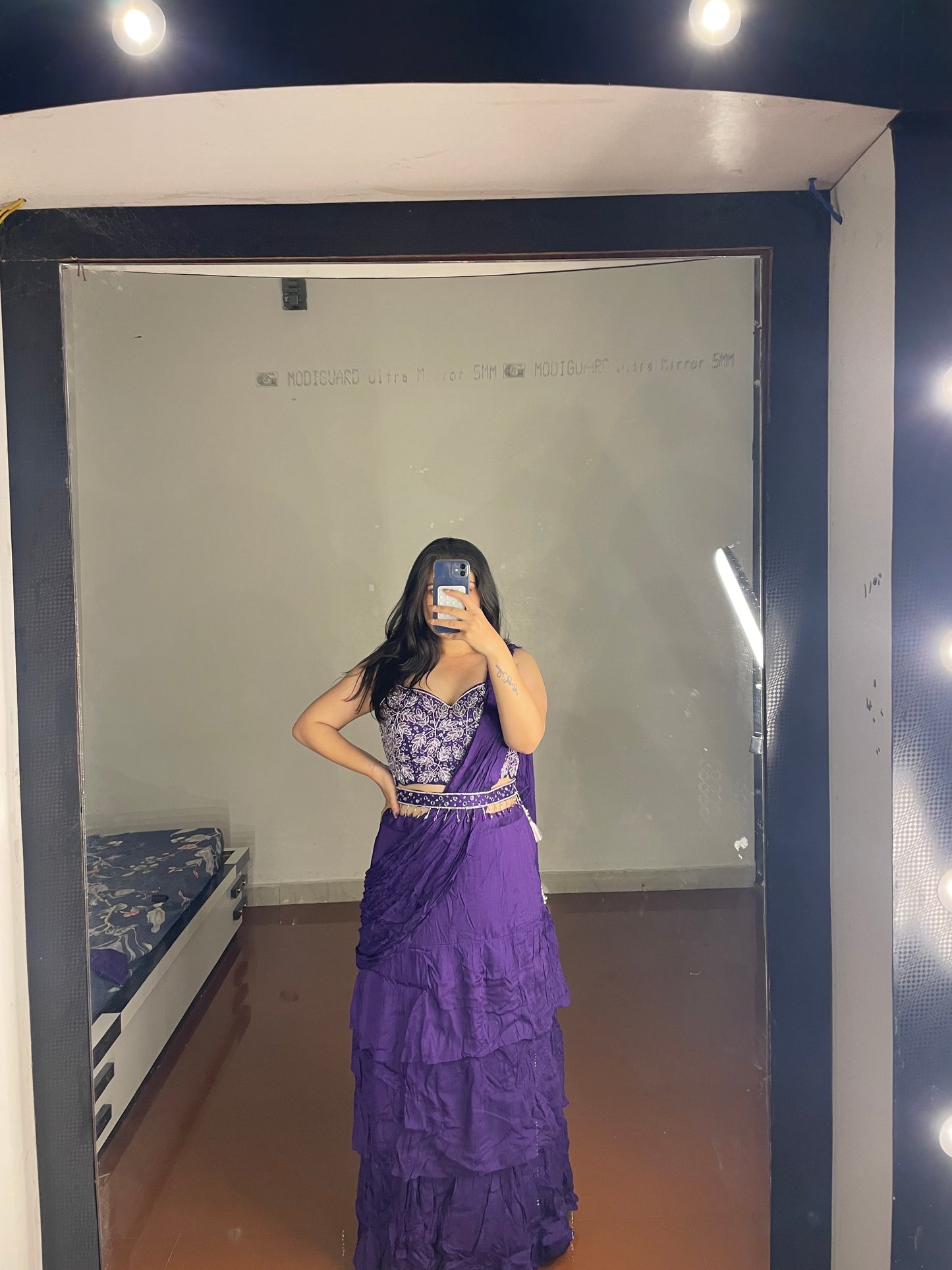 Predrape saree with belt