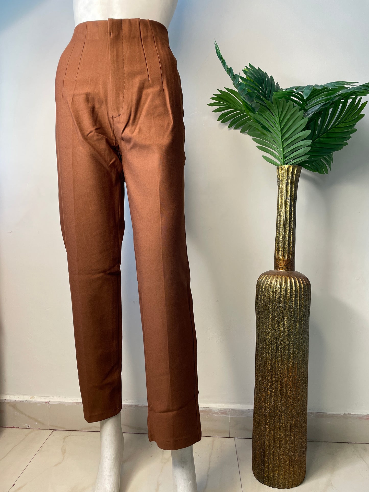 Brown formal pants(yj)
