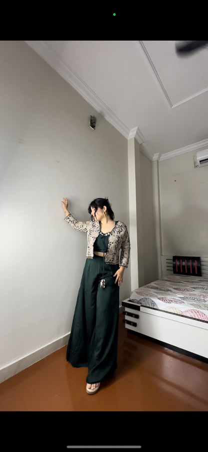 Fully embroided jacket set