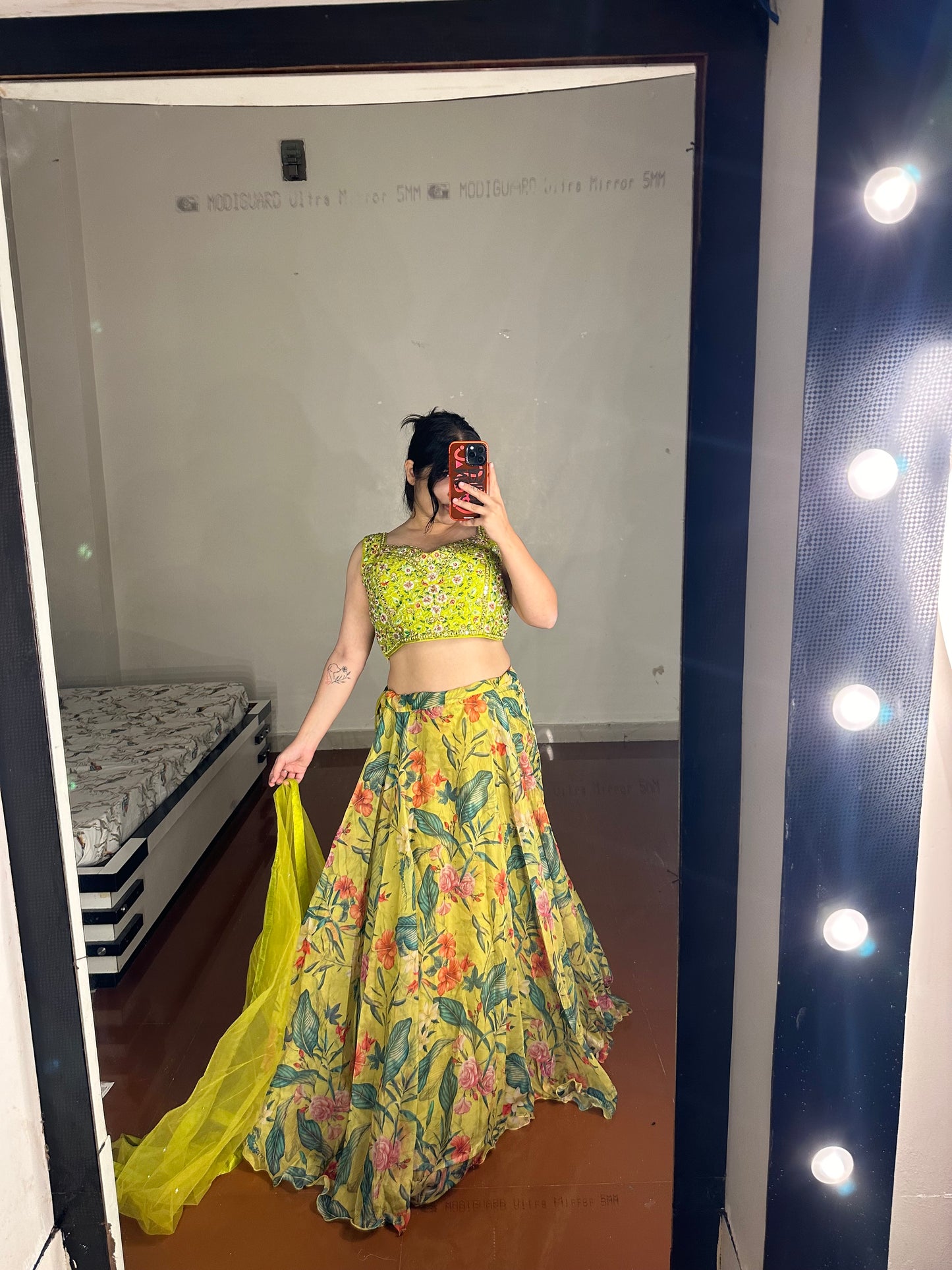 Organza lehenga