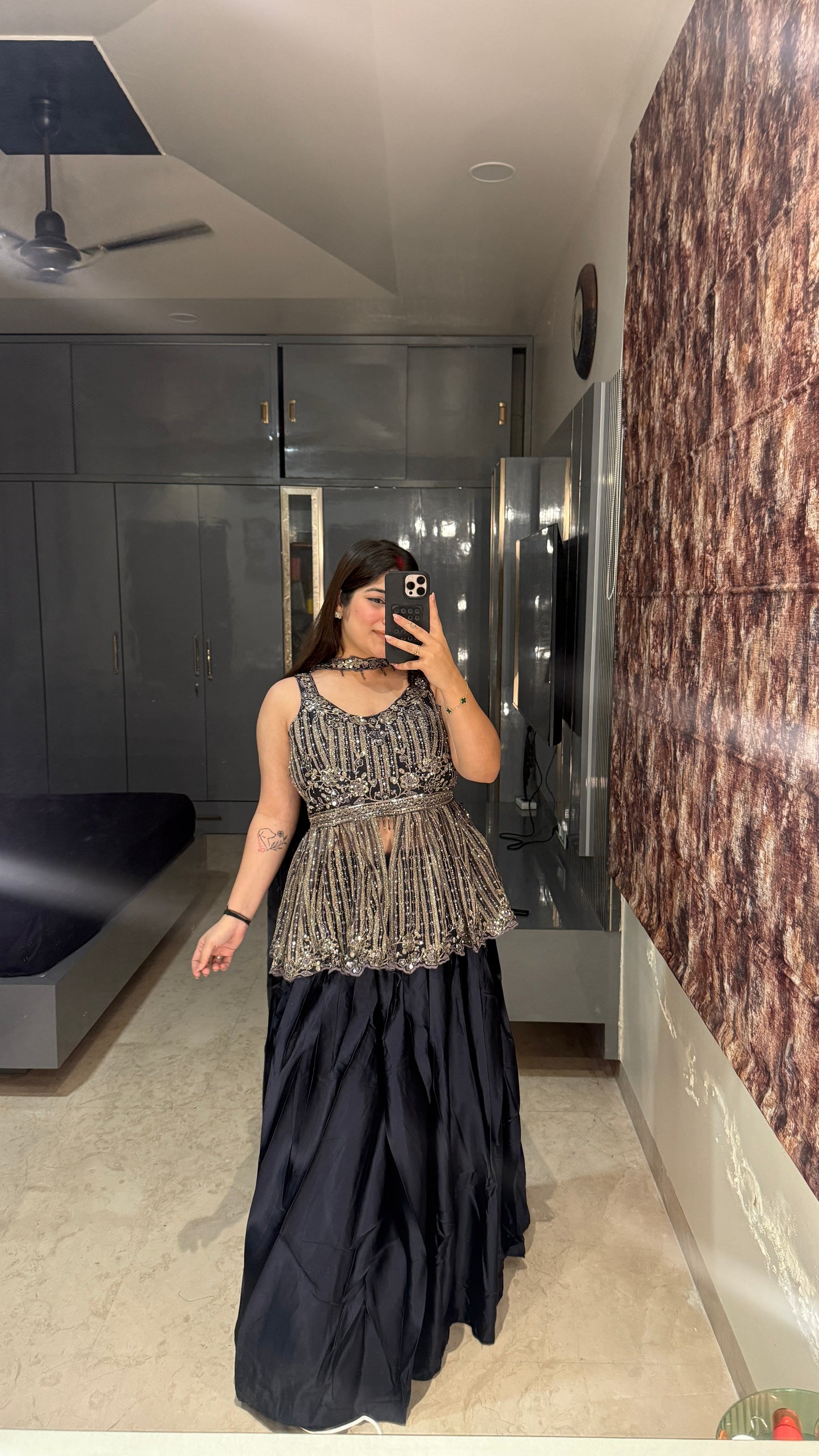 Grey peplum set