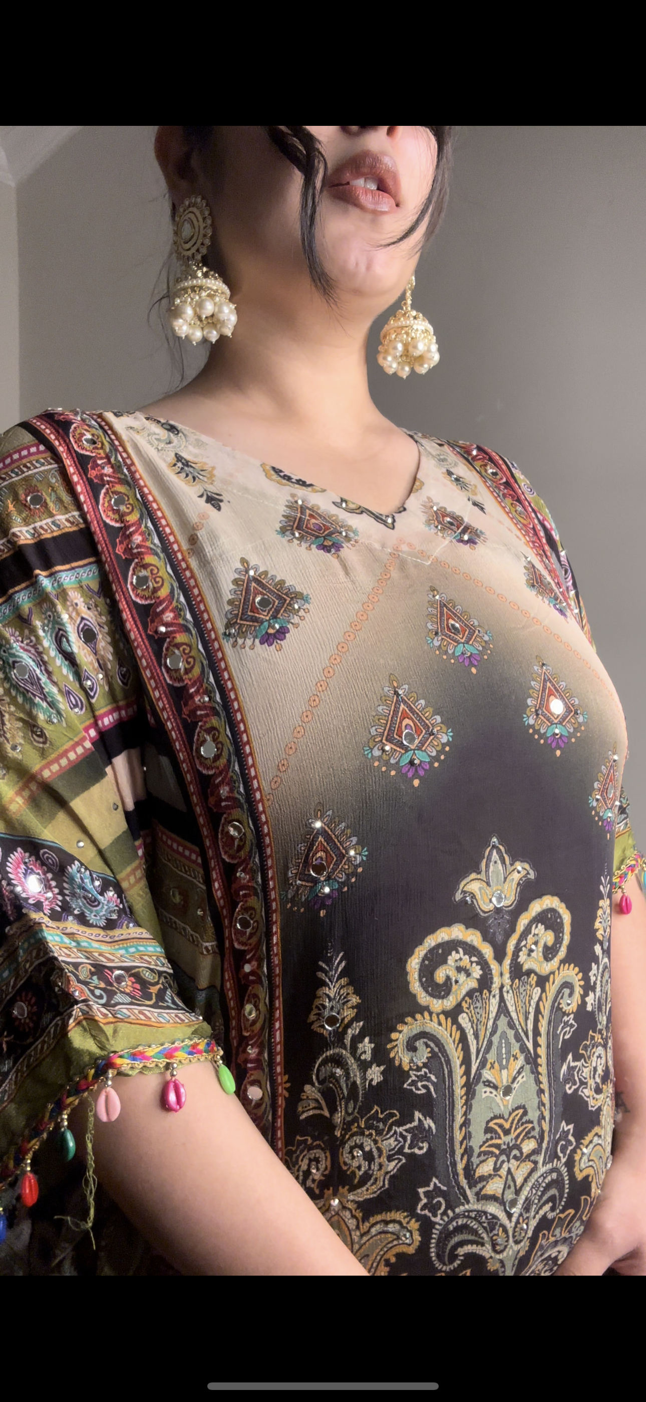 Fully printed kaftan set