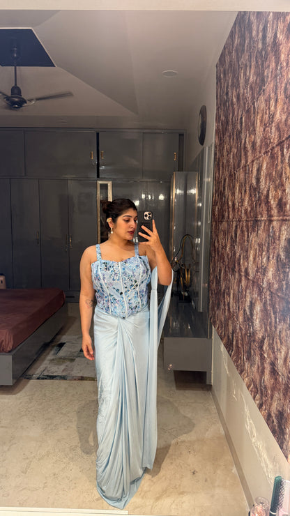 Naina saree blue