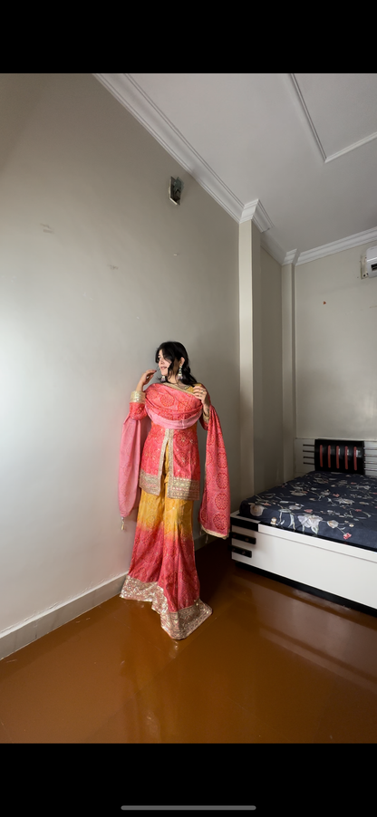 Bandhej sharara set.