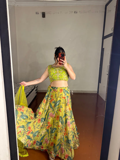 Organza lehenga