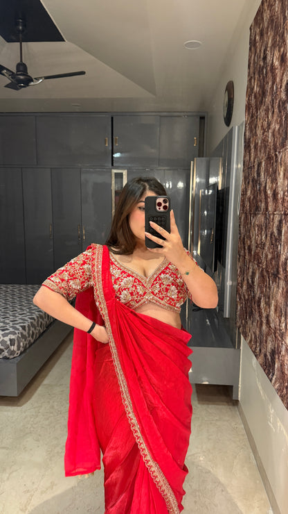 Dil Aagya saree 2.0 Red