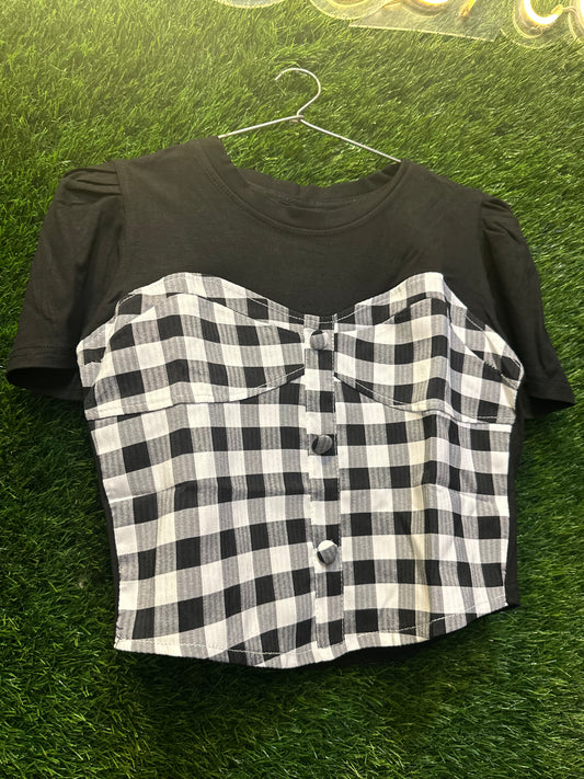 Black checkered top