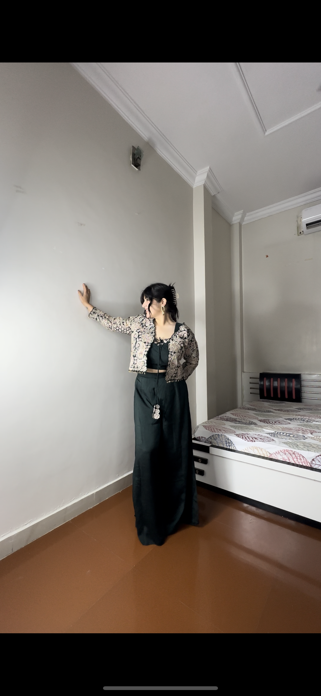 Fully embroided jacket set