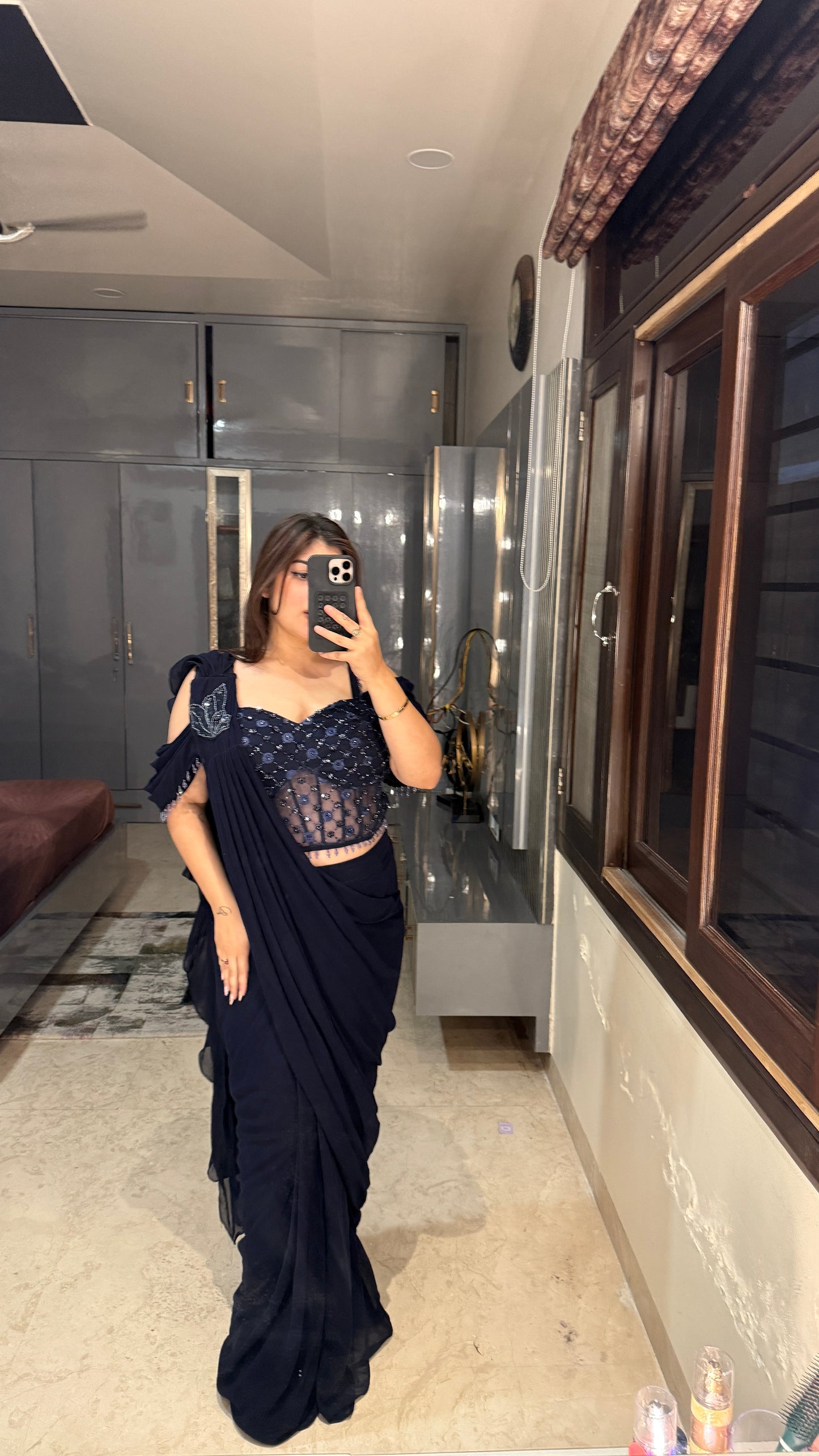 Sparkly saree 2.0(blue)