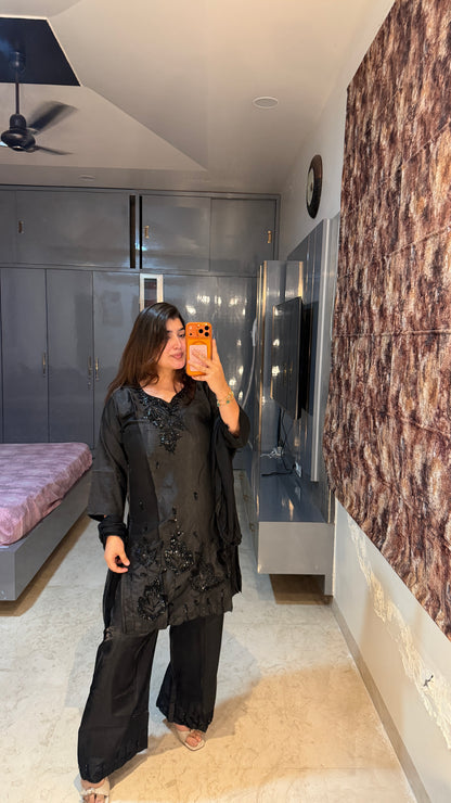 Zari Kurta Black