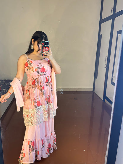 Peplum set with sharara