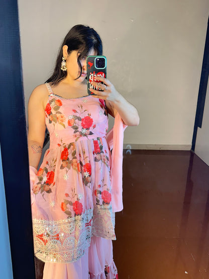 Peplum set with sharara