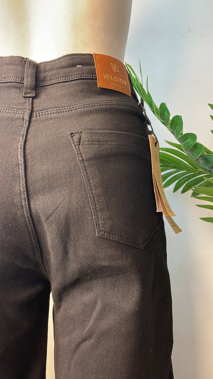 Black strechable wide leg(1017)