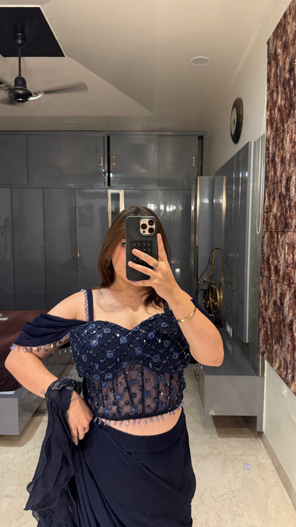 Sparkly saree 2.0(blue)
