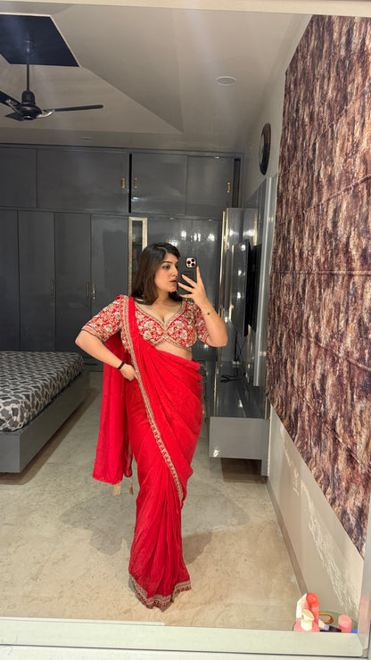 Dil Aagya saree 2.0 Red