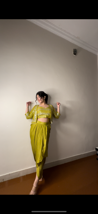 Sequin short jacket set