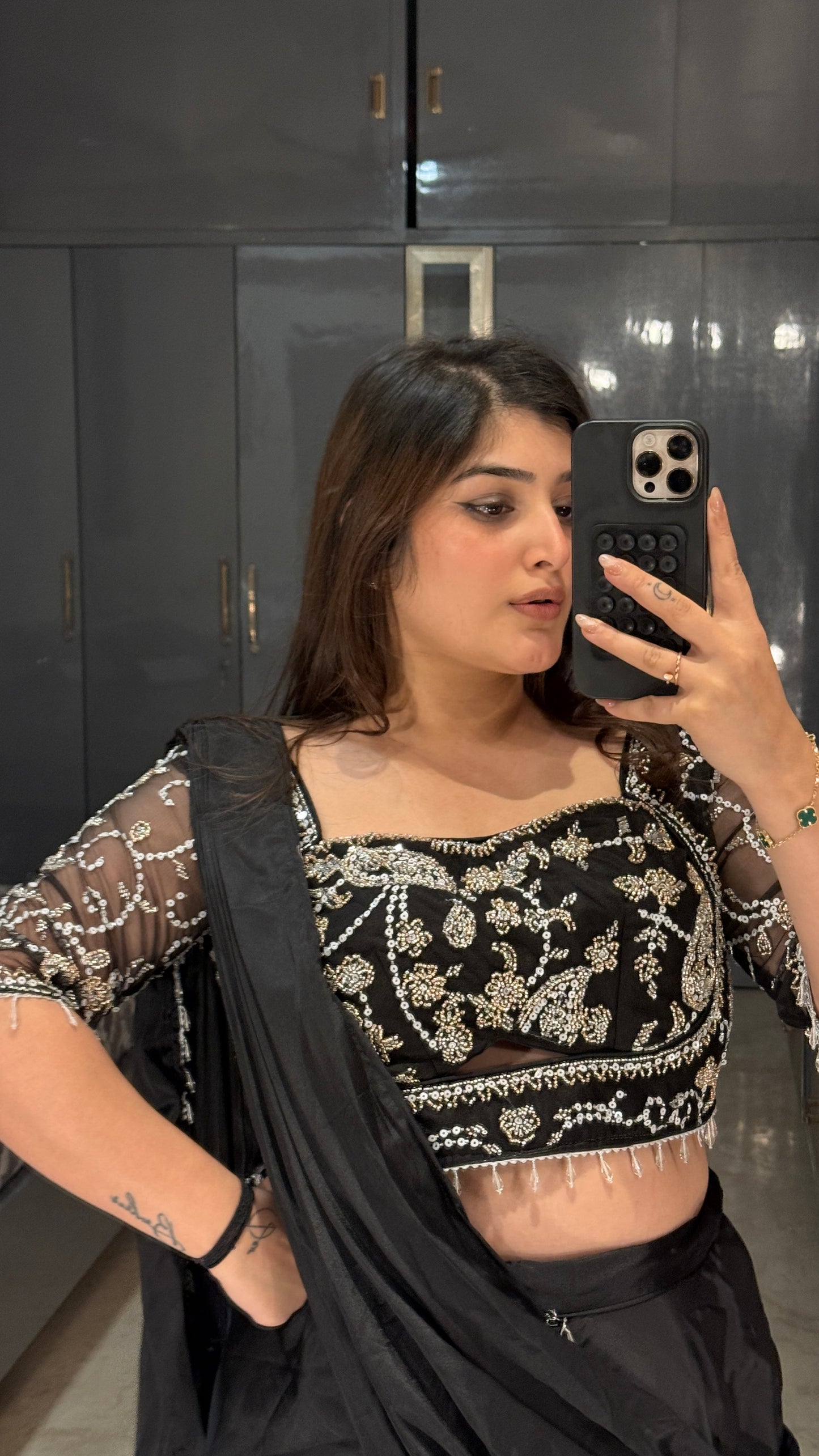 Chandani Saree Black