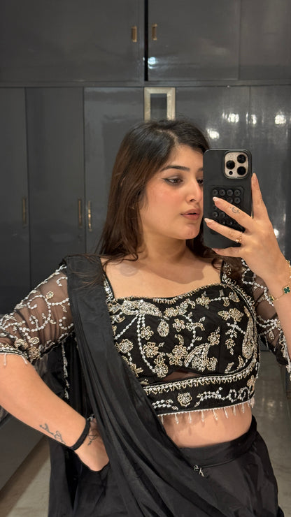 Chandani Saree Black