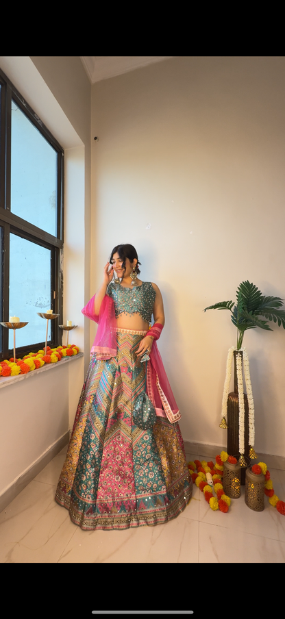 Multi Lehenga bb silk