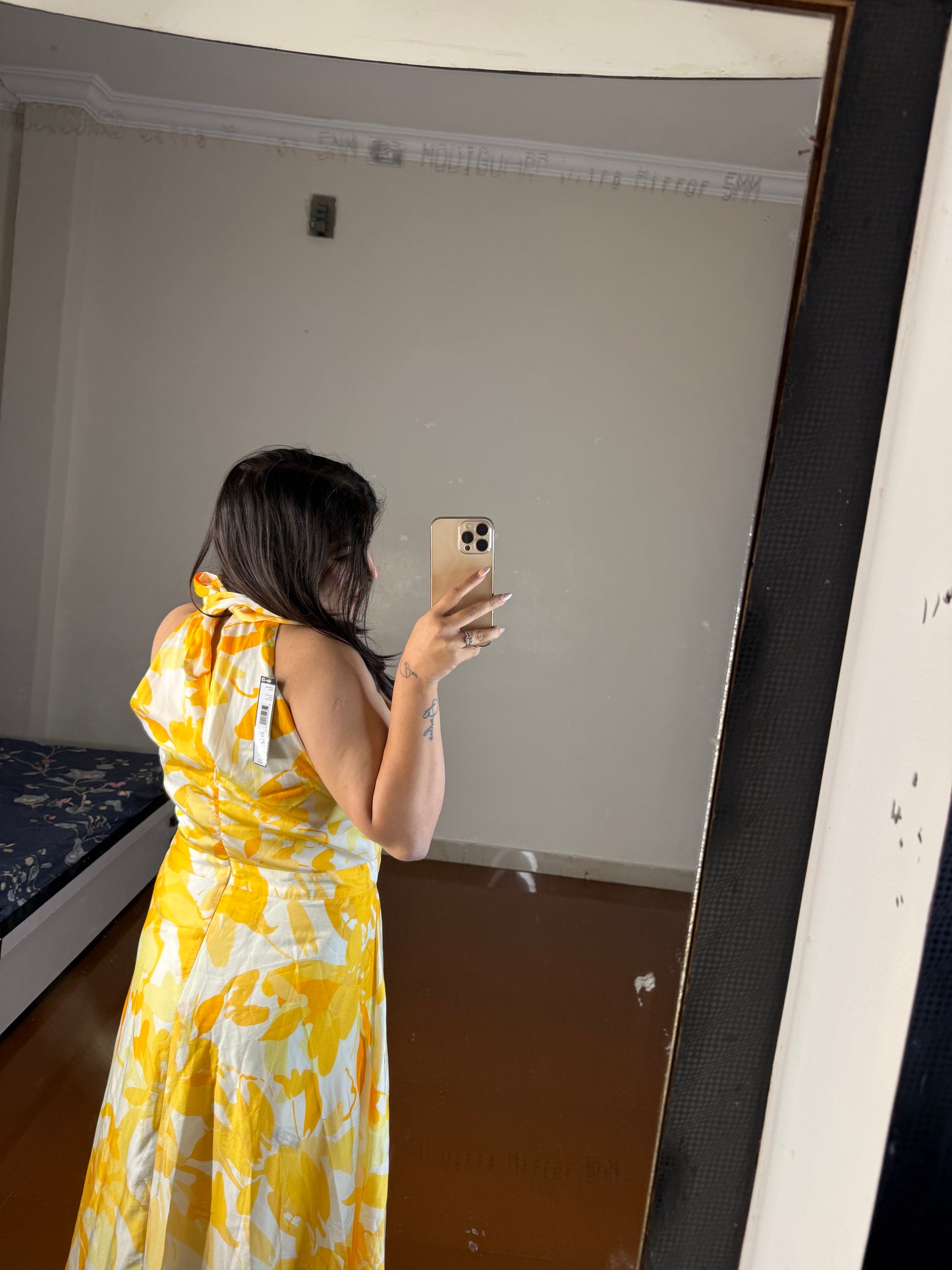 Halter neck satin dress