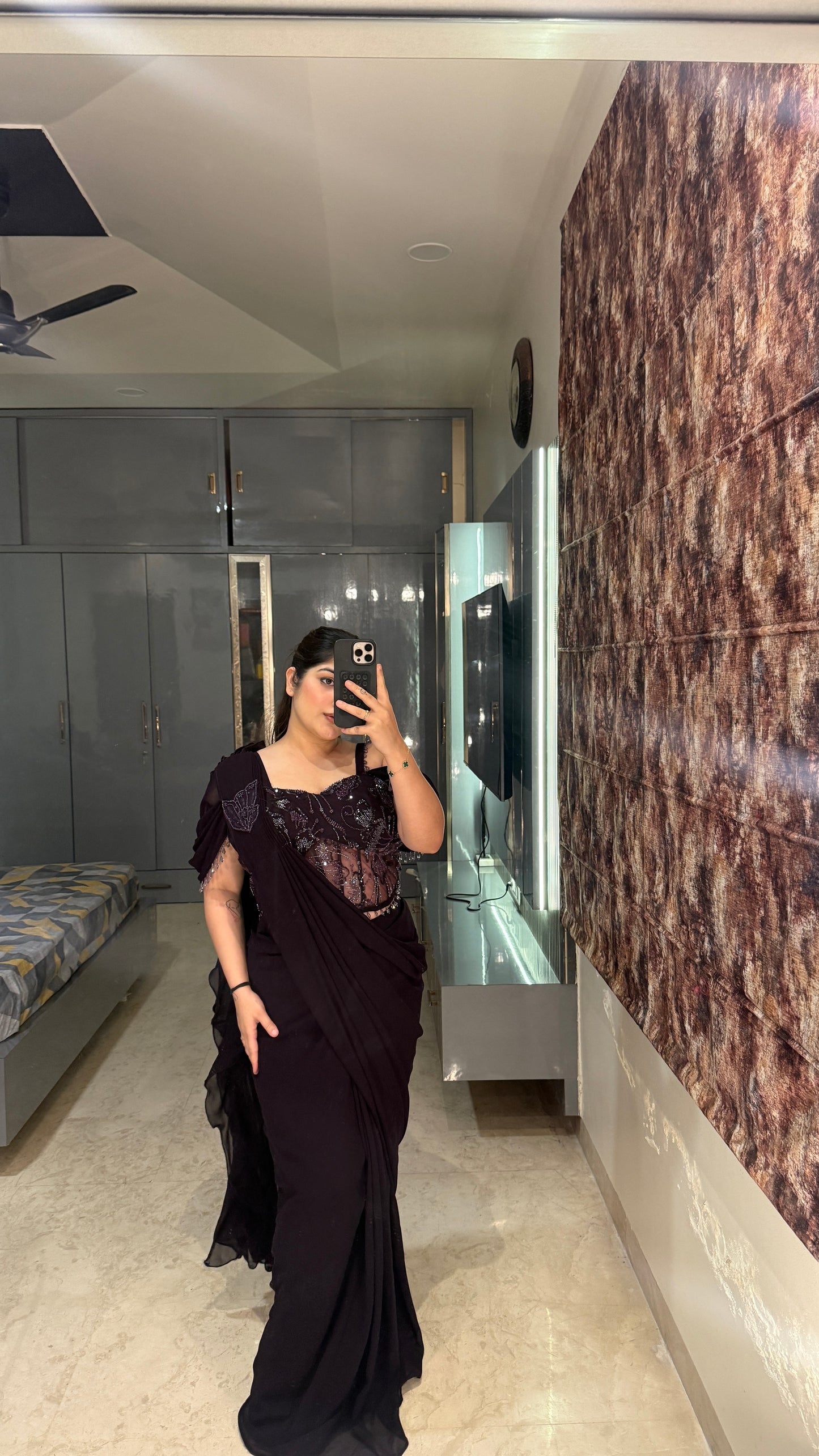 Sparkly saree(wine)