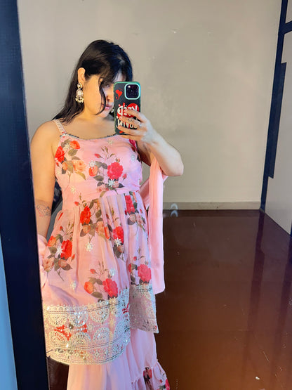 Peplum set with sharara