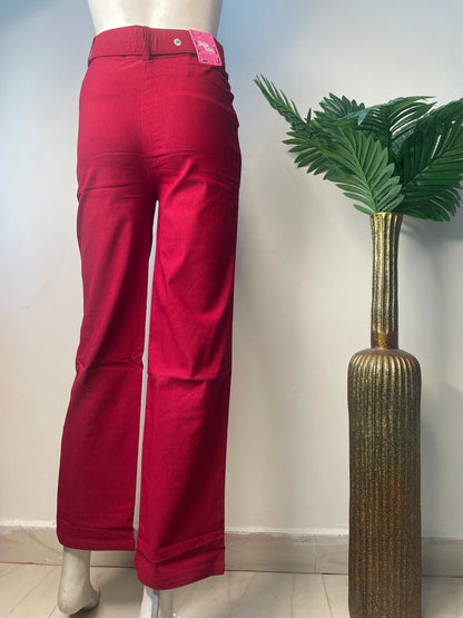 Ankle length pant with belt(straight fit)