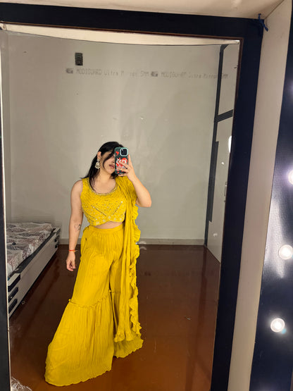 Pre drape saree
