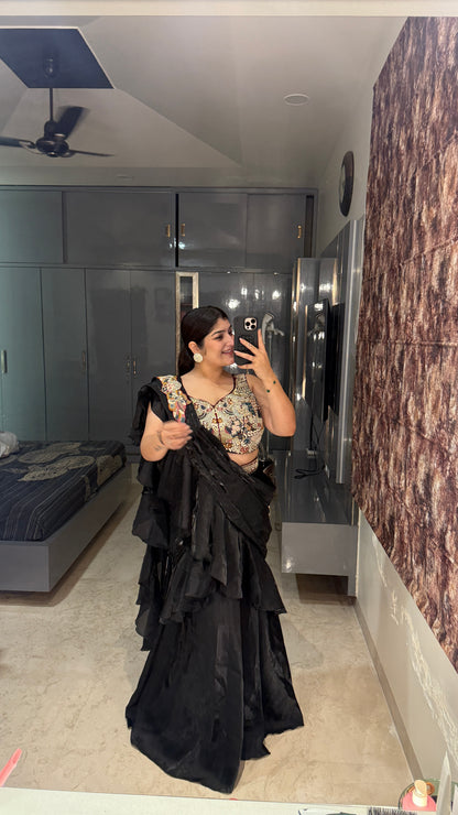 Ruffle saree
