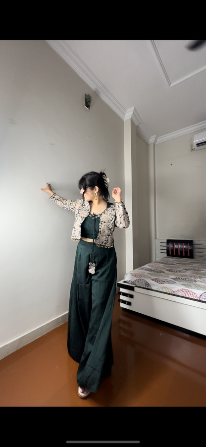 Fully embroided jacket set